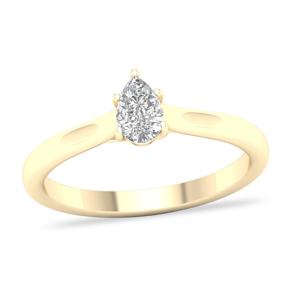 Diamond Solitaire Ring 1/3 ct tw Pear-shaped 14K Yellow Gold (SI2/I) U9cvkWNd