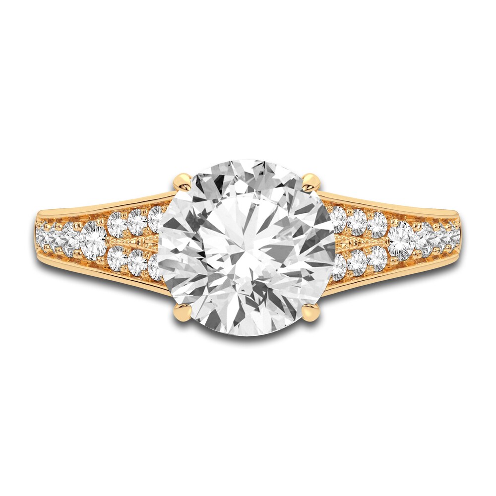 Lab-Created Diamond Engagement Ring 2-1/3 ct tw Round 14K Yellow Gold UAA52dK0