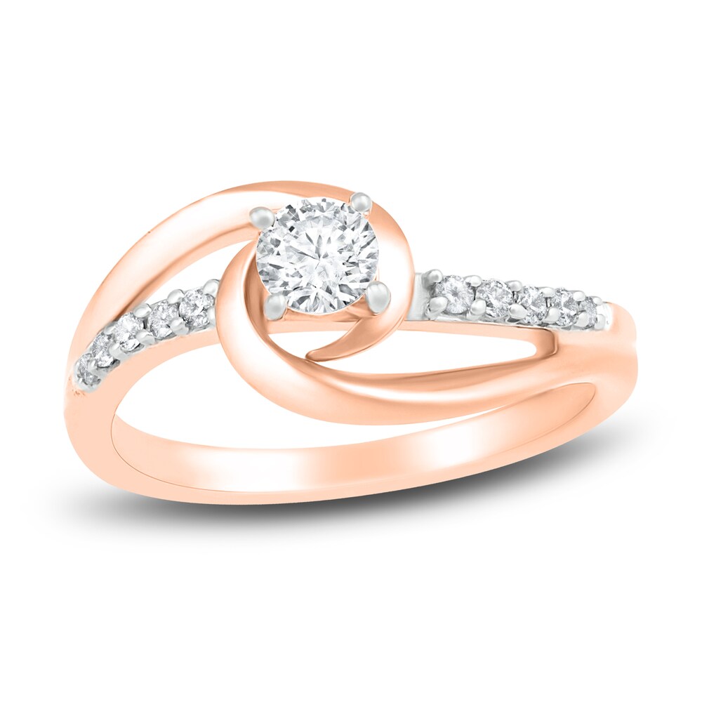 Diamond Promise Ring 1/4 ct tw Round 10K Rose Gold UYwRNP2B [UYwRNP2B]