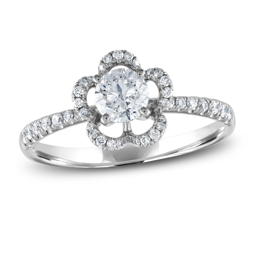 Diamond Engagement Ring 5/8 ct tw Round 14K White Gold UaoEojTn