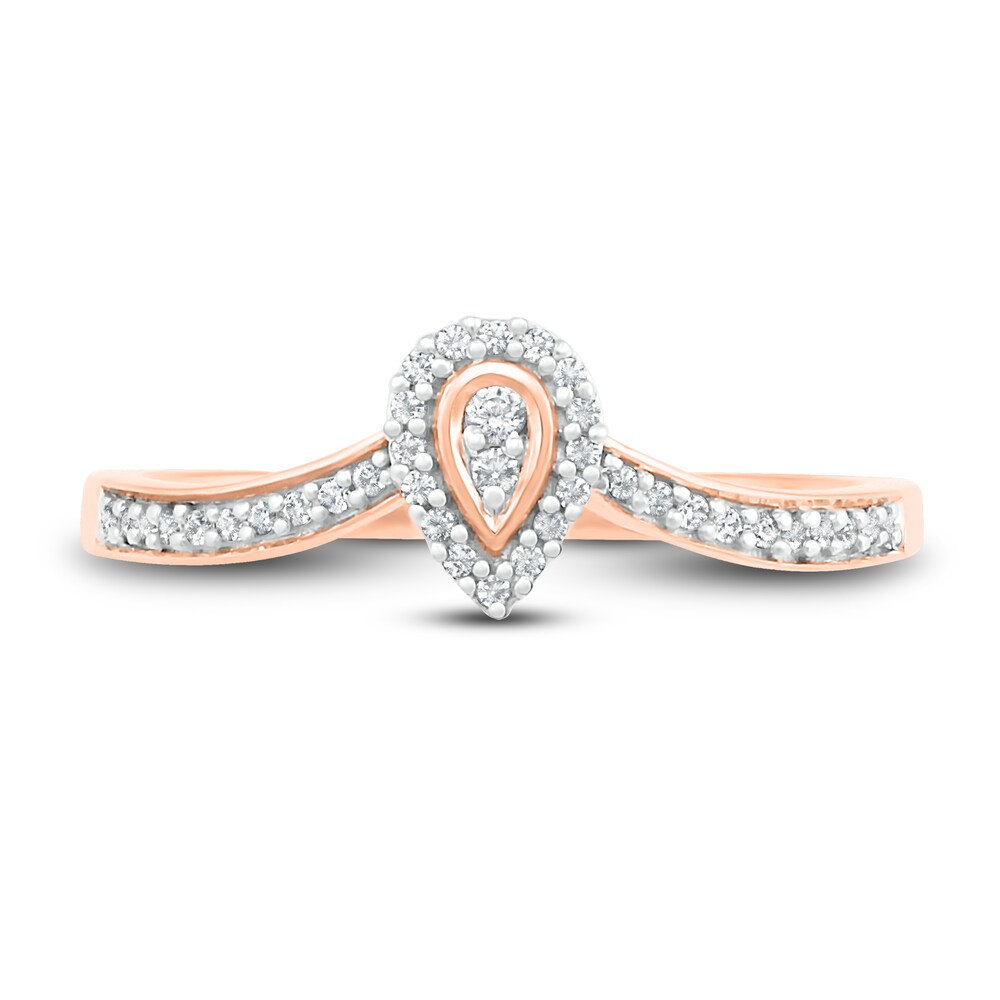 Diamond Promise Ring 1/8 ct tw Round 10K Rose Gold Ub2PkwNo