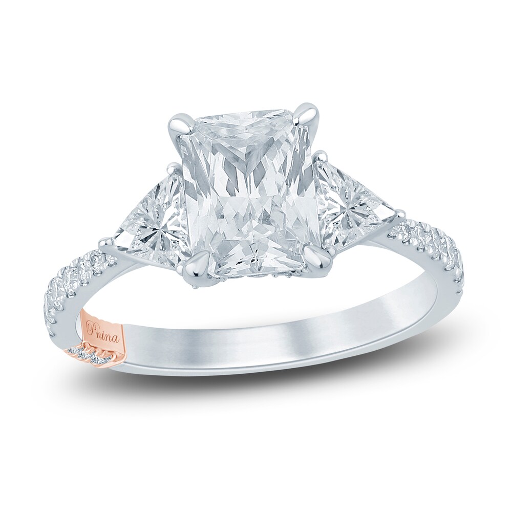 Pnina Tornai Diamond Engagement Ring 2-7/8 ct tw Radiant/Trillion/ Round 14K White Gold UqvSQyCU