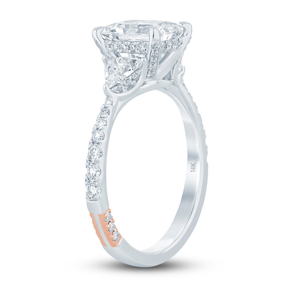 Pnina Tornai Diamond Engagement Ring 2-7/8 ct tw Radiant/Trillion/ Round 14K White Gold UqvSQyCU
