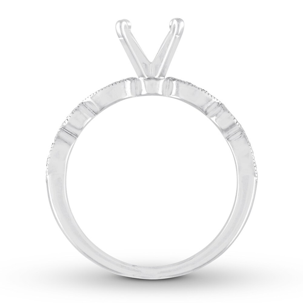 Diamond Ring Setting 1/5 ct tw Bezel-set Round 14K White Gold UtAjdEcn