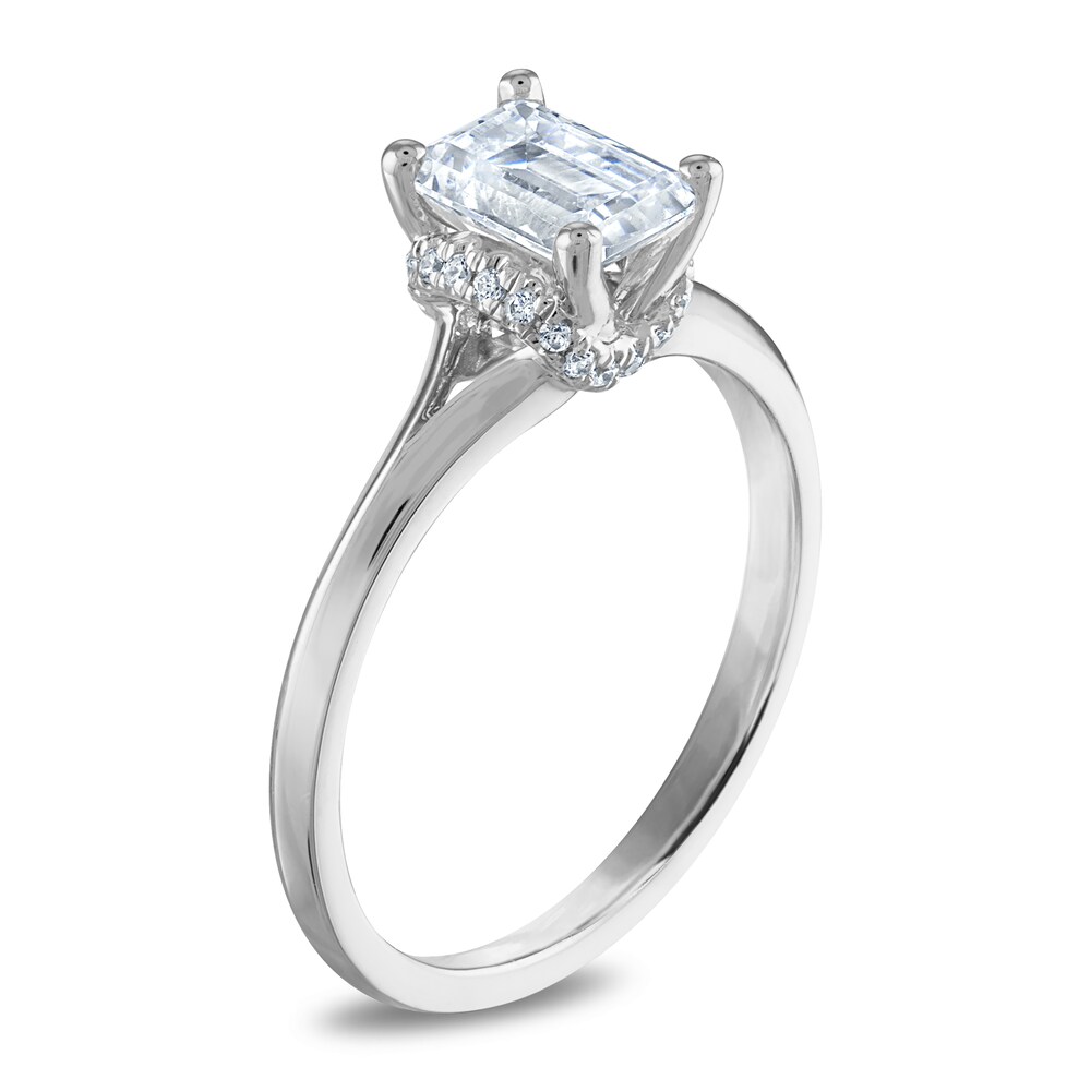 Diamond Engagement Ring 1 ct tw Emerald/Round Platinum V4NjFWk9