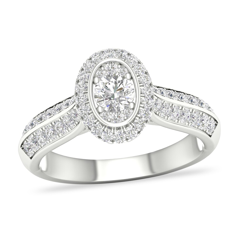 Diamond Ring 3/4 ct tw Round-cut 14K White Gold V6i83A9p