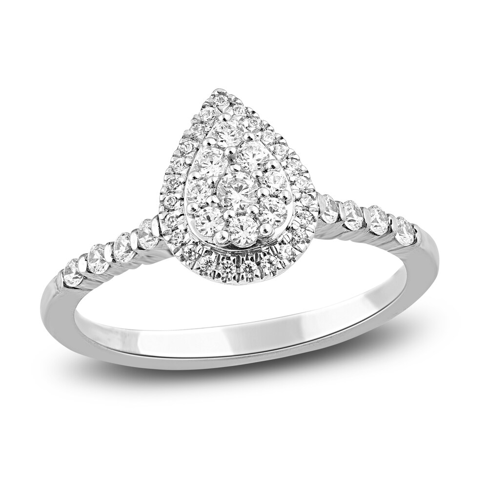 Diamond Engagement Ring 3/8 ct tw Round 14K White Gold V73YjDWa