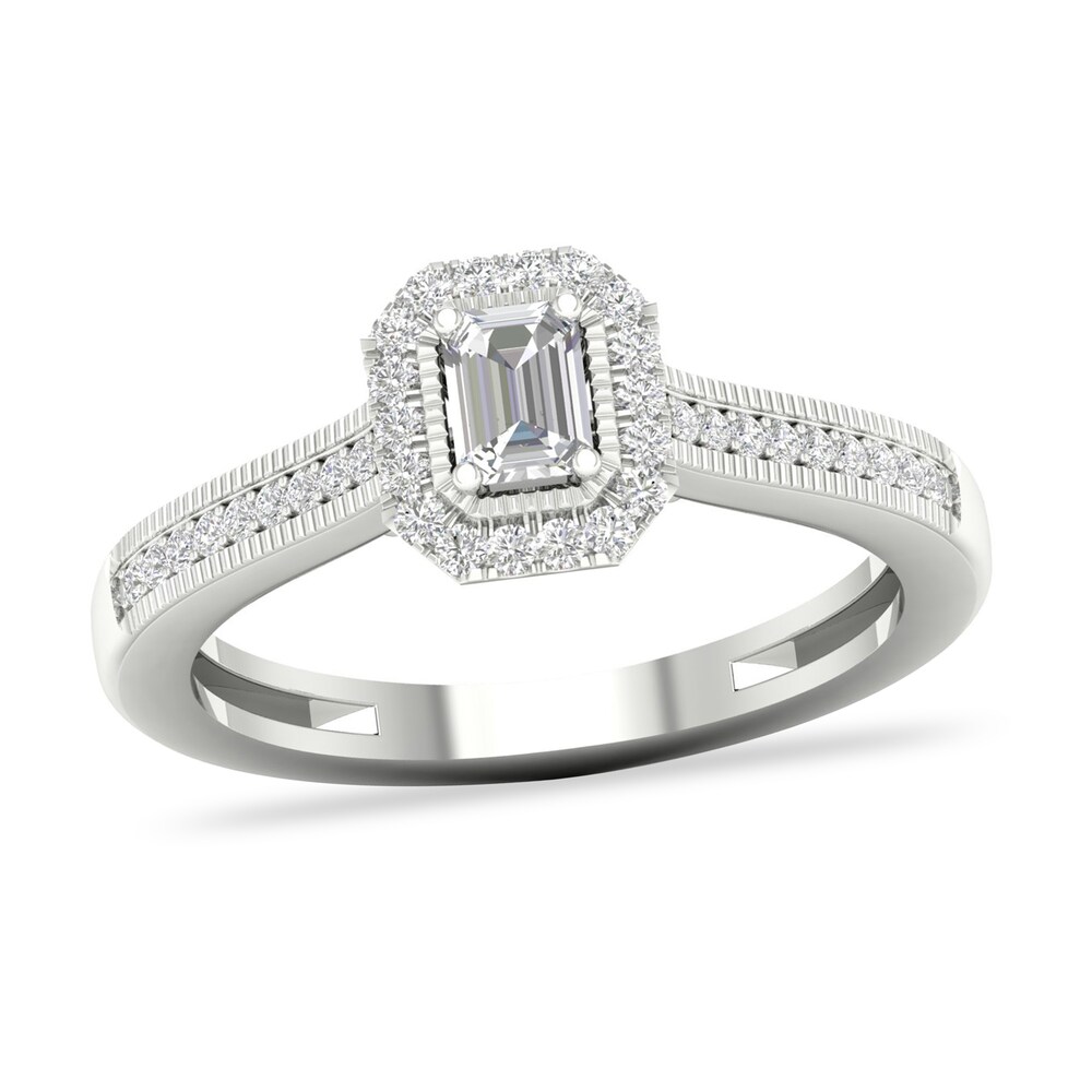 Diamond Ring 1/3 ct tw Emerald-cut 14K White Gold VGfX2h3v