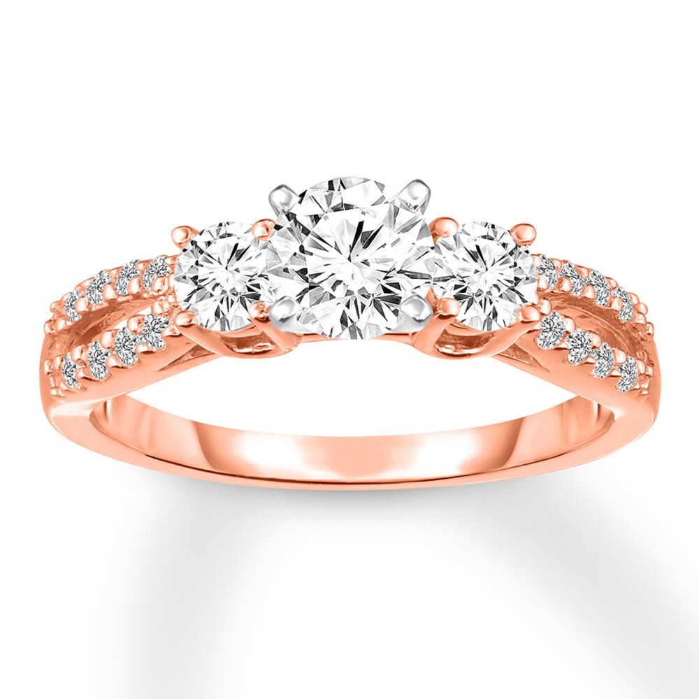 Diamond Engagement Ring 7/8 ct tw Round-cut 14K Rose Gold VN1b8jcH