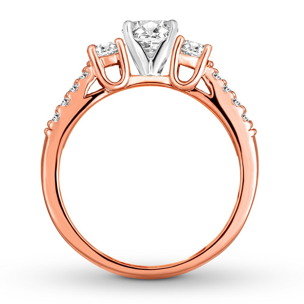 Diamond Engagement Ring 7/8 ct tw Round-cut 14K Rose Gold VN1b8jcH