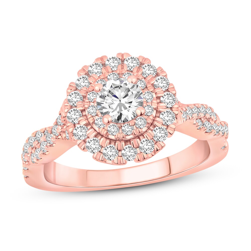 Diamond Engagement Ring 1 ct tw Round 14K Rose Gold VNZVHrKX