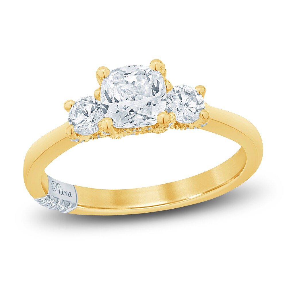 Pnina Tornai Diamond Engagement Ring 1-1/2 ct tw Cushion/Round 14K Yellow Gold VPpJMicC