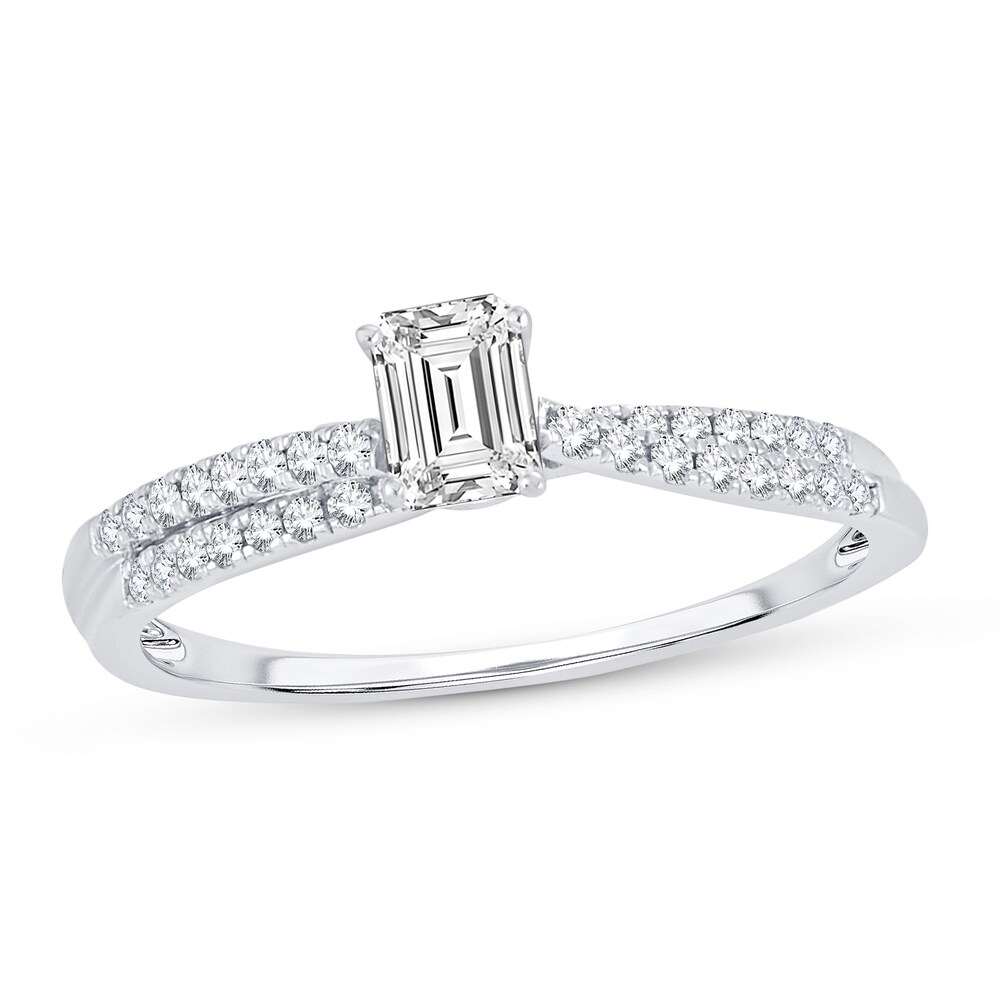 Diamond Ring 1/2 ct tw Emerald-cut 14K White Gold VRHDGanD