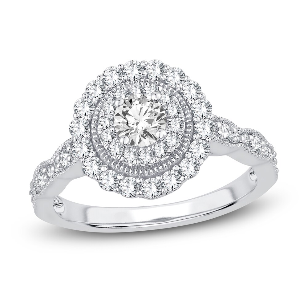 Diamond Engagement Ring 1 ct tw Round 14K White Gold VRqEz52y