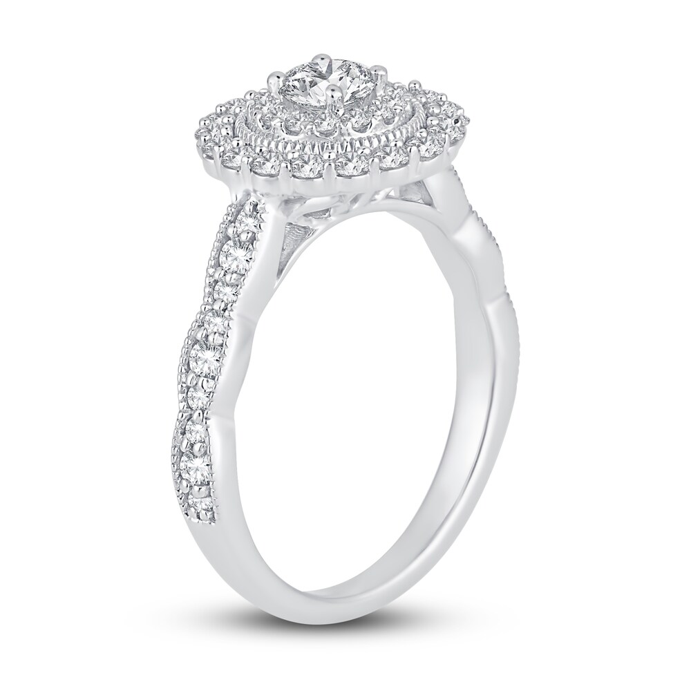 Diamond Engagement Ring 1 ct tw Round 14K White Gold VRqEz52y