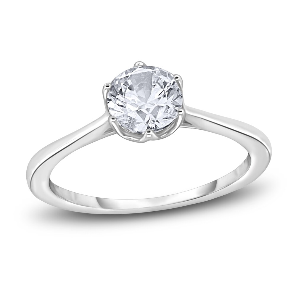 Diamond Cathedral Solitaire Engagement Ring 3/4 ct tw Round 14K White Gold (I2/I) Vbb7ND5F