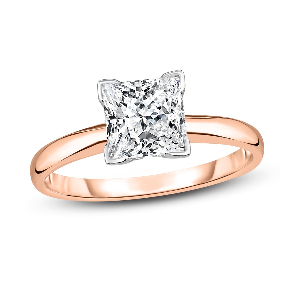 Diamond Solitaire Ring 1 ct tw Princess 14K Rose Gold (I1/I) ViHfLiFv