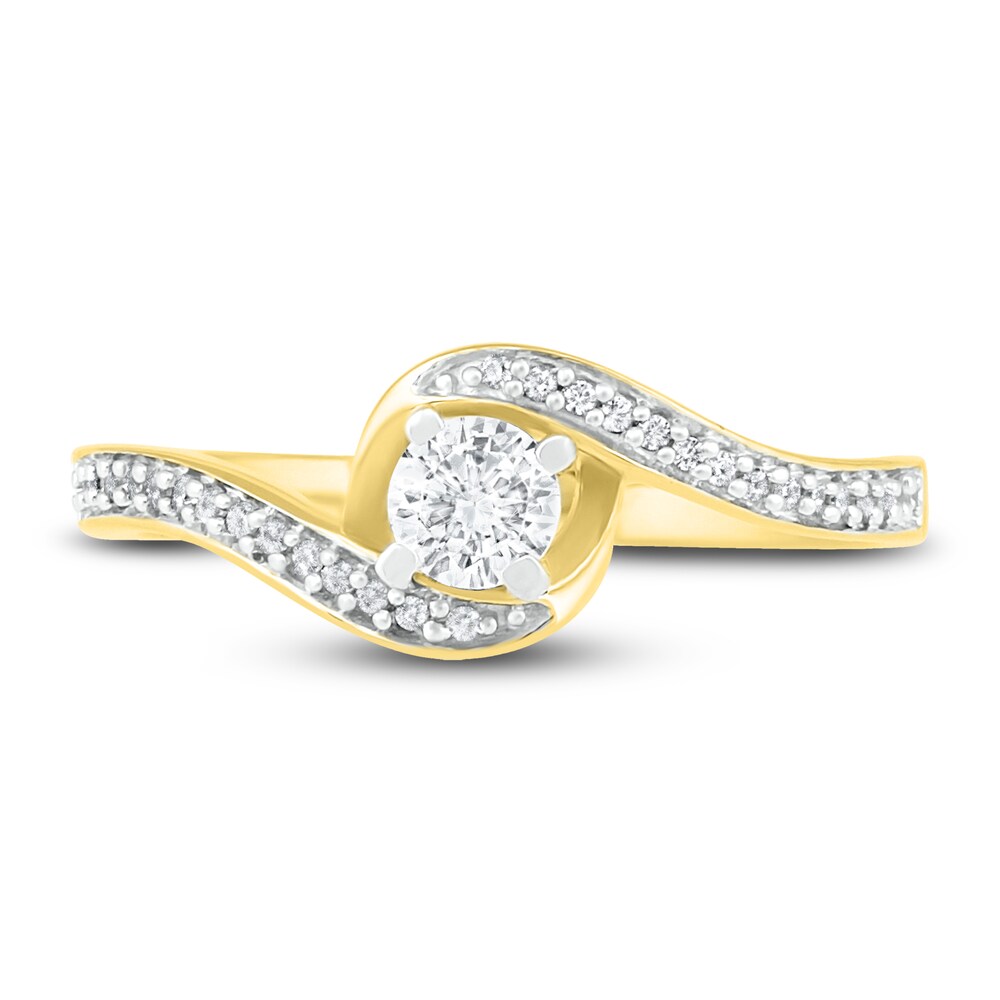 Diamond Promise Ring 3/8 ct tw Round 10K Yellow Gold ViiDoq3p