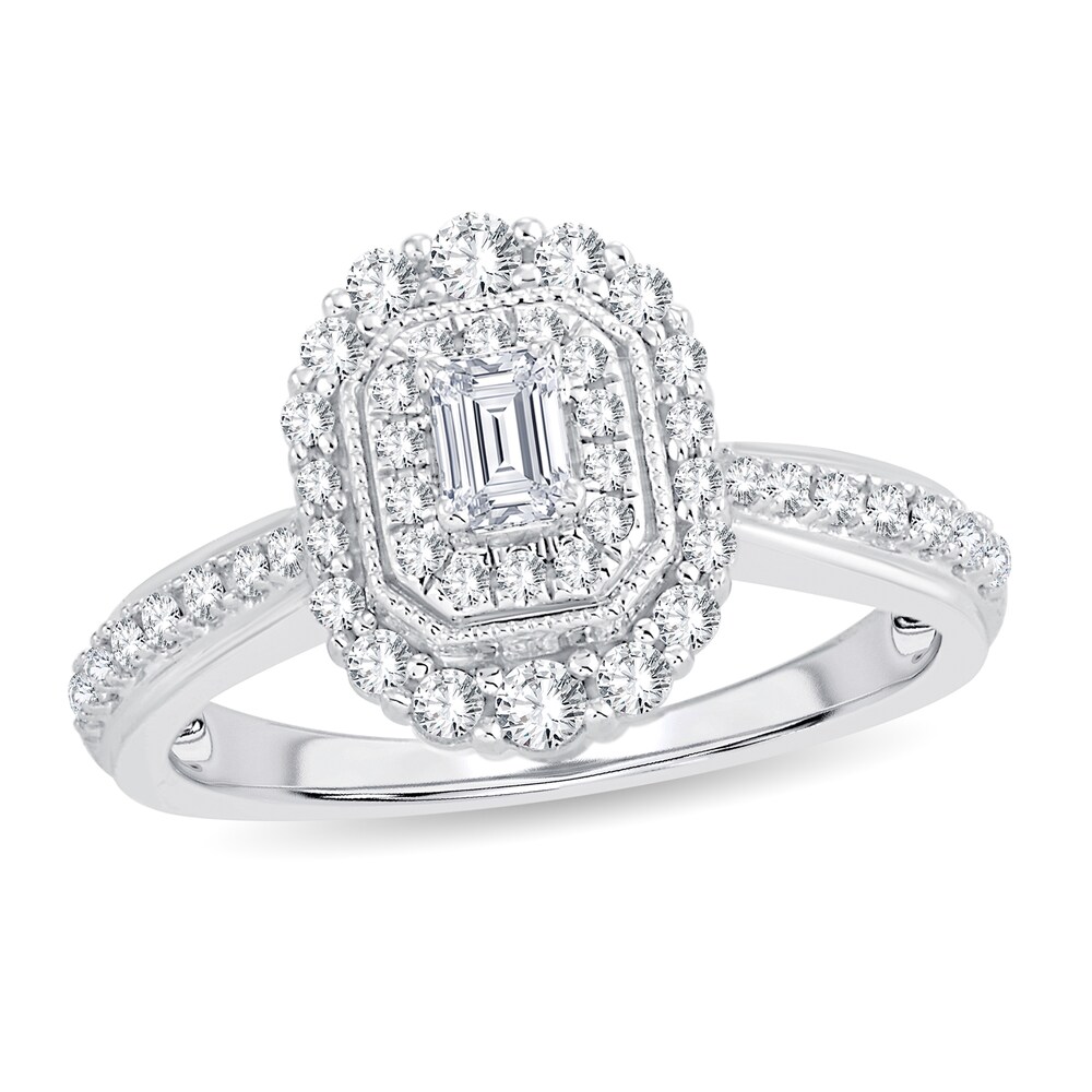 Diamond Ring 5/8 ct tw Emerald-cut 14K White Gold Vmva2oaJ
