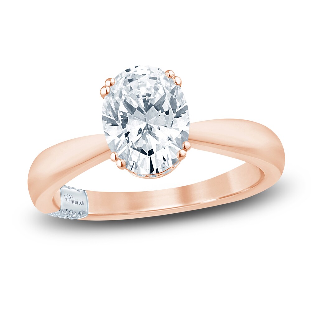 Pnina Tornai Lab-Created Diamond Engagement Ring 2-1/5 ct tw Oval/Round 14K Rose Gold VoLImlmQ