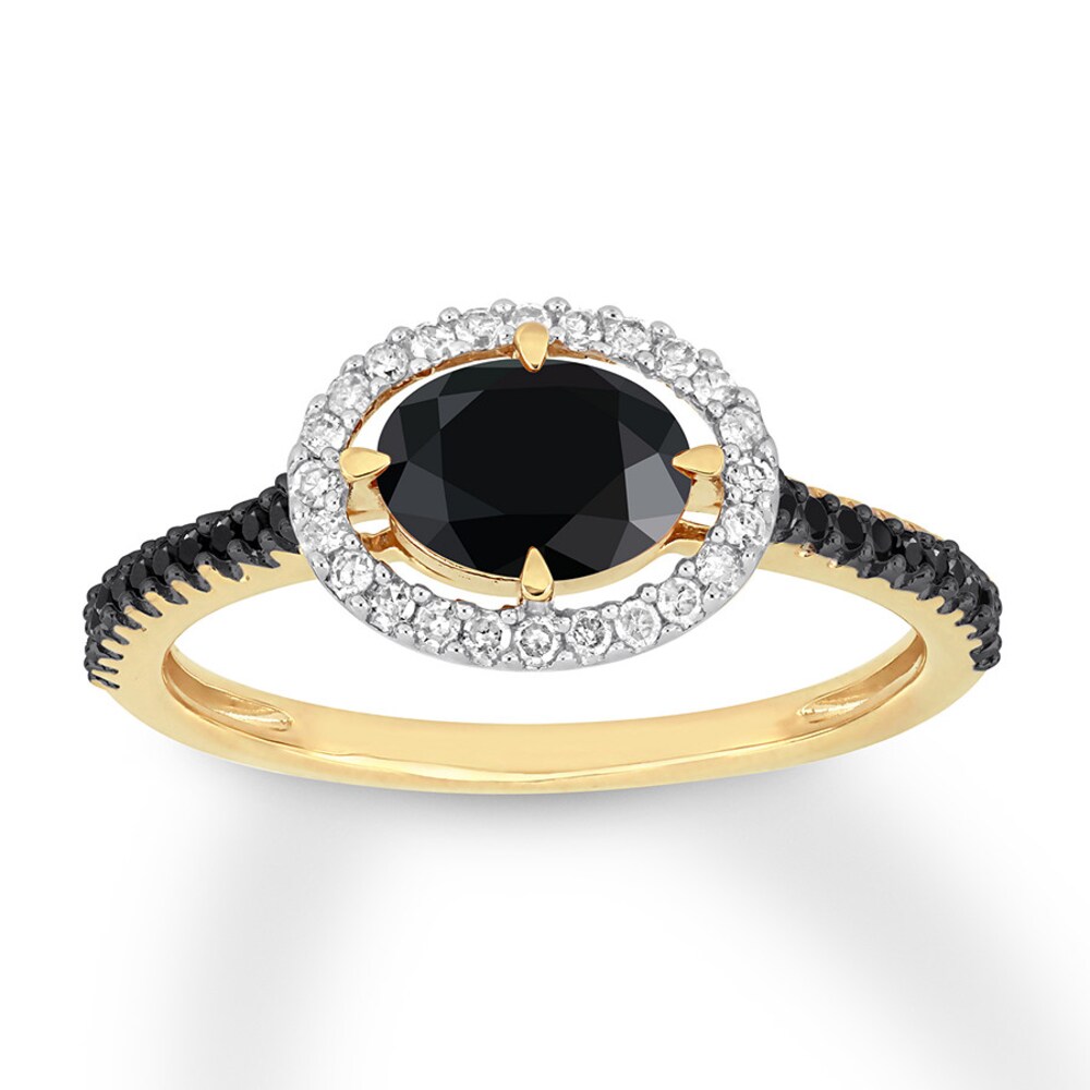 Black Diamond Engagement Ring 7/8 carat tw 14K Yellow Gold W0LzcsP9