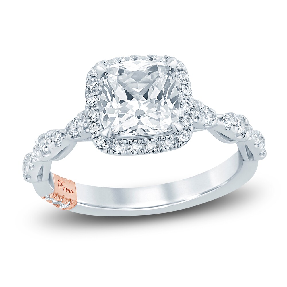 Pnina Tornai Diamond Engagement Ring 2-1/2 ct tw Cushion/Round 14K White Gold W3T4SpDA