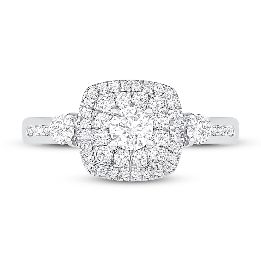 Diamond Engagement Ring 3/4 ct tw Round 14K White Gold W7CX5siI