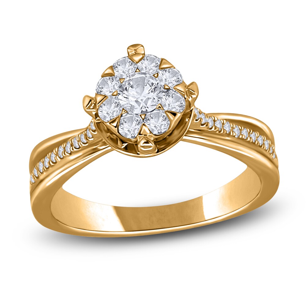Diamond Engagement Ring 3/8 ct tw Round 14K Yellow Gold W87EcAtD