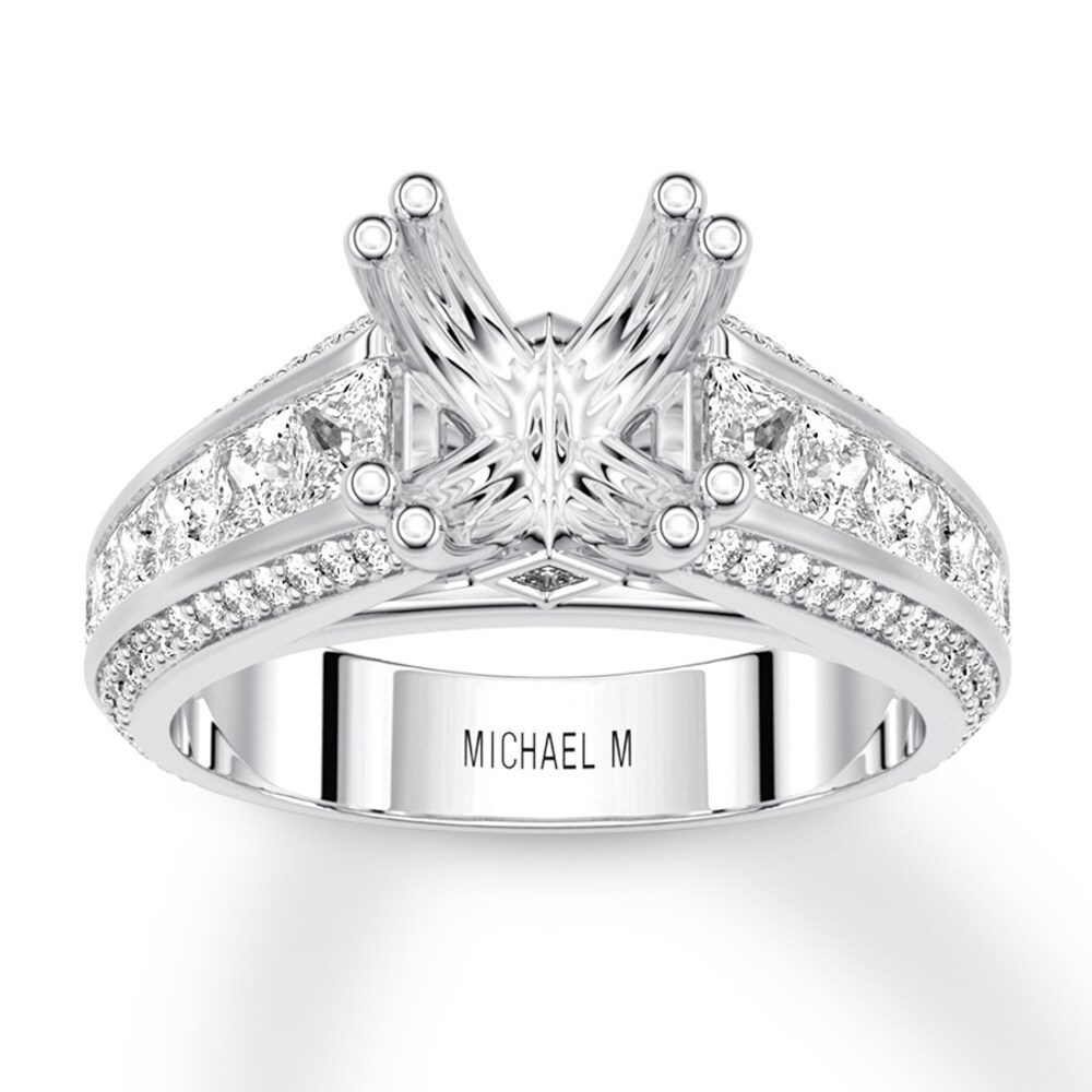 Michael M Diamond Ring Setting 7/8 ct tw Round 18K White Gold (Center diamond is sold separately) WEkKrrj9