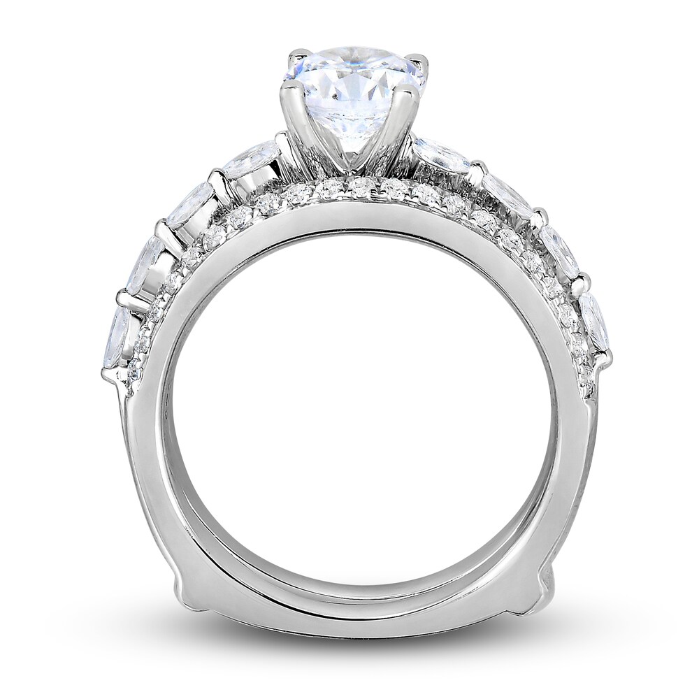 Diamond Bridal Set 1-1/2 ct tw Round/Marquise 14K White Gold WKysQ731