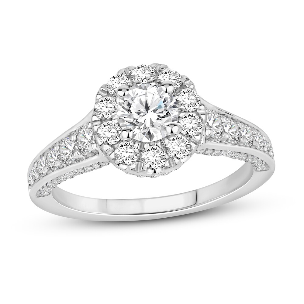 Diamond Engagement Ring 1 3/8 ct tw Round 14K White Gold WOOdZ1lW