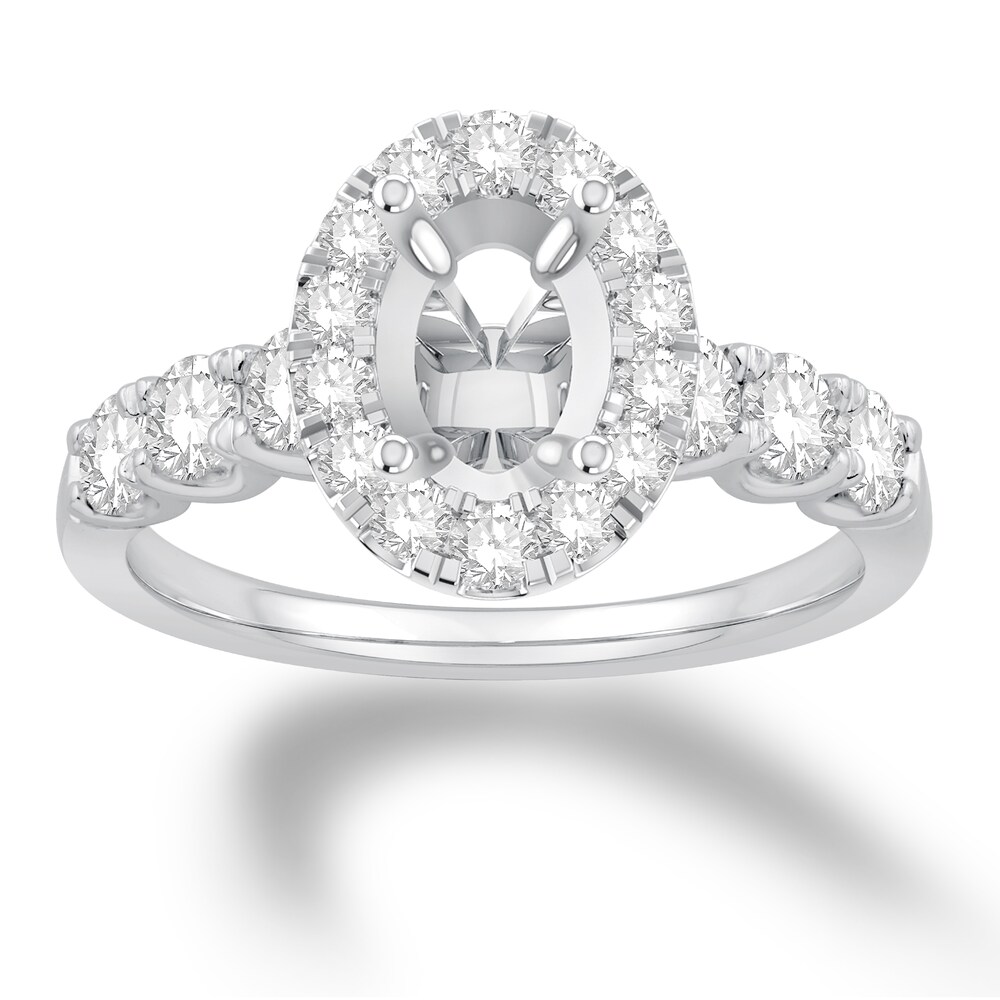 Diamond Engagement Ring Setting 1 ct tw Round 14K White Gold WX1vDNn3