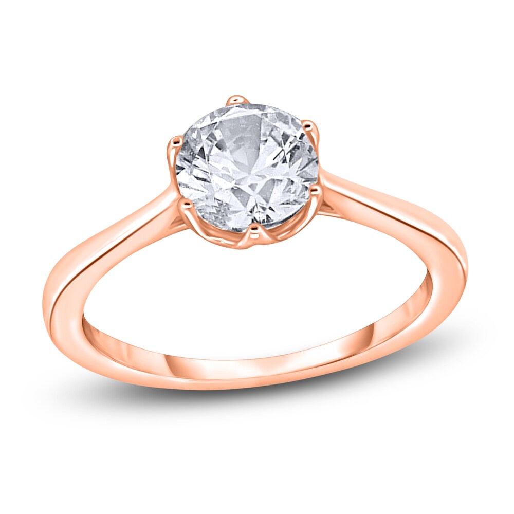 Diamond Cathedral Solitaire Engagement Ring 1-1/2 ct tw Round 14K Rose Gold (I2/I) WimutZLl