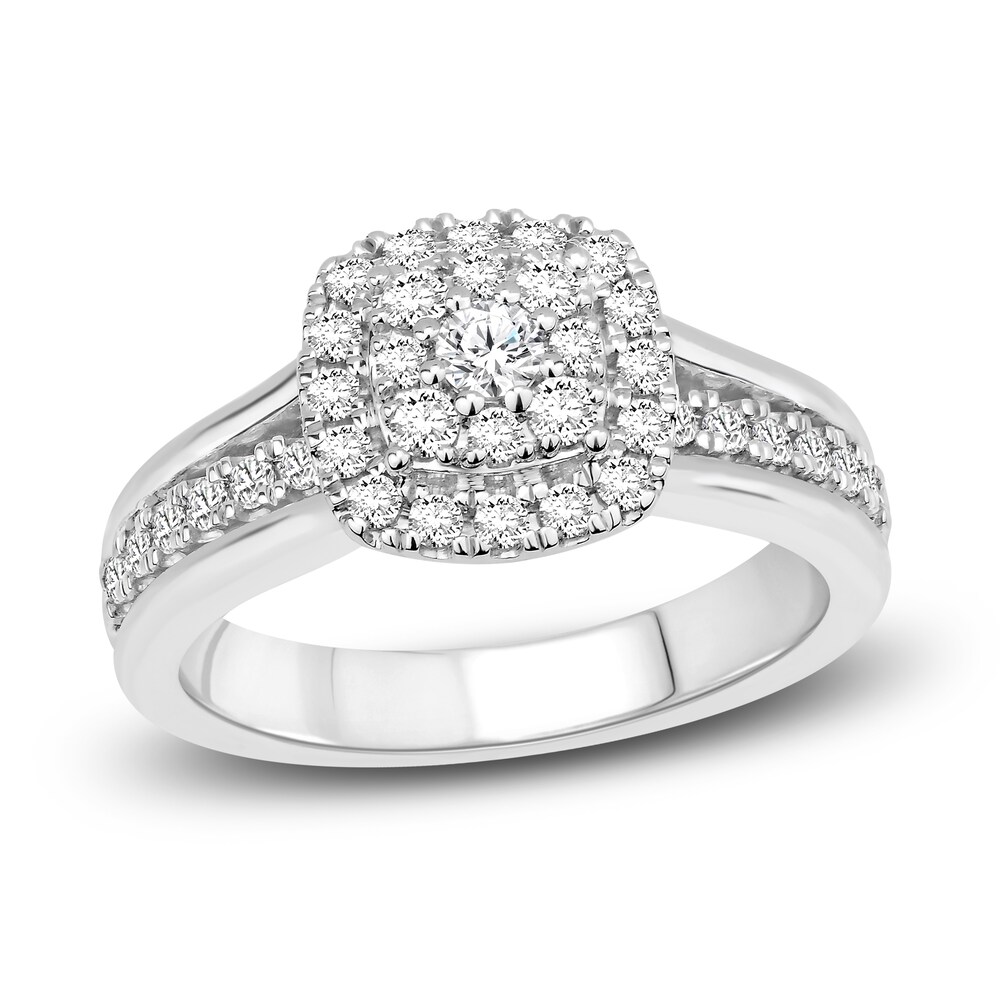 Diamond Engagement Ring 3/4 ct tw Round 14K White Gold WkUPZUnY