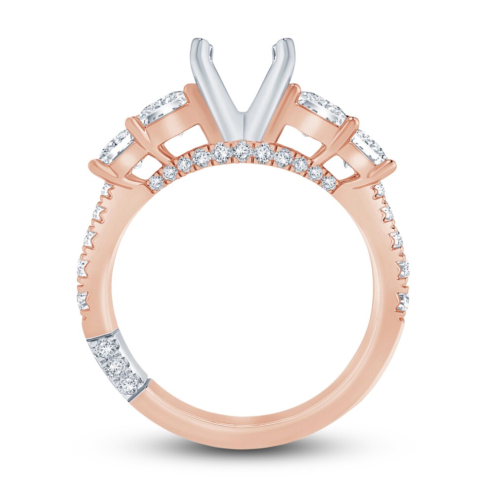 Pnina Tornai Lab-Created Diamond Engagement Ring Setting 1-3/8 ct tw Princess/Round 14K Rose Gold Wn9zR1Gi