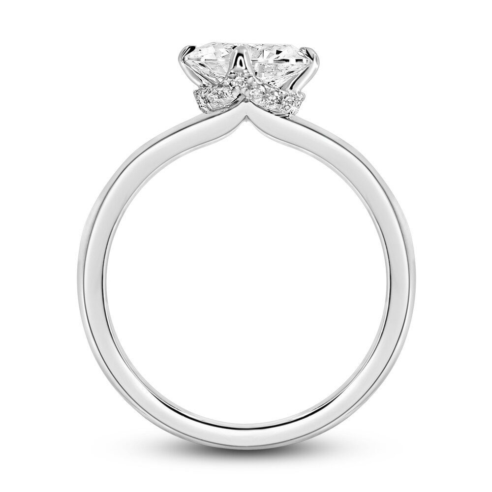 Diamond Solitaire Plus Ring 1 ct tw Oval 14K White Gold WnpxEdCO