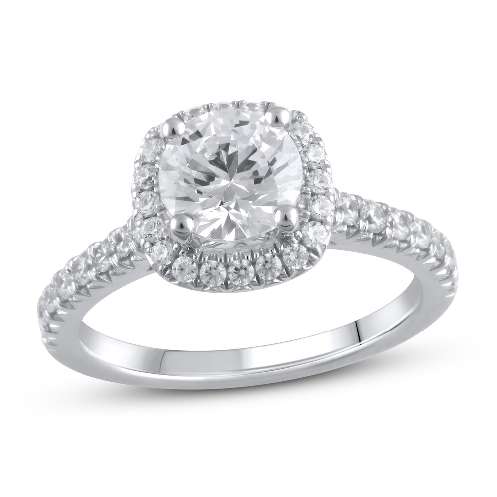 Lab-Created Diamond Engagement Ring 2 ct tw Round 14K White Gold WoqwvXC8