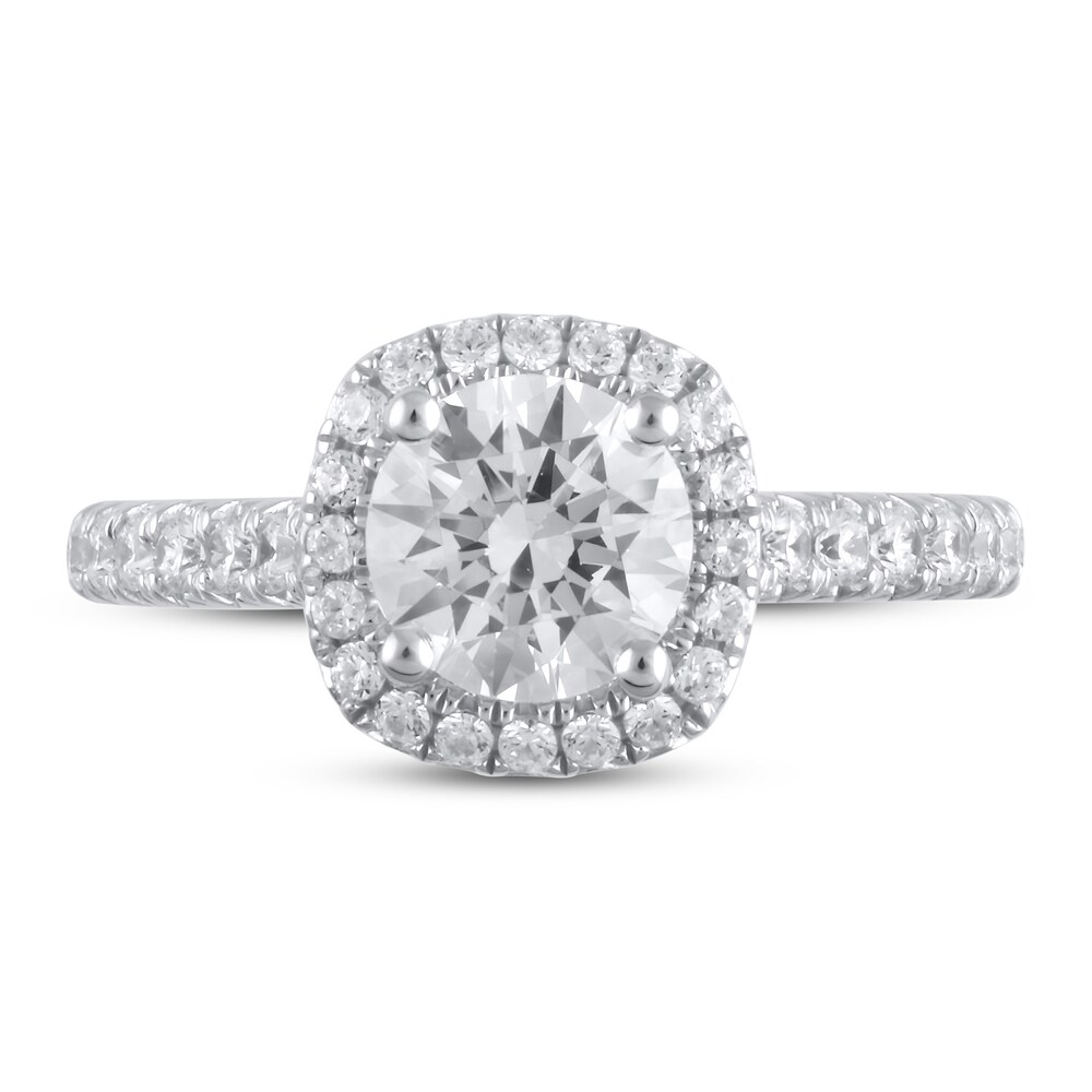 Lab-Created Diamond Engagement Ring 2 ct tw Round 14K White Gold WoqwvXC8