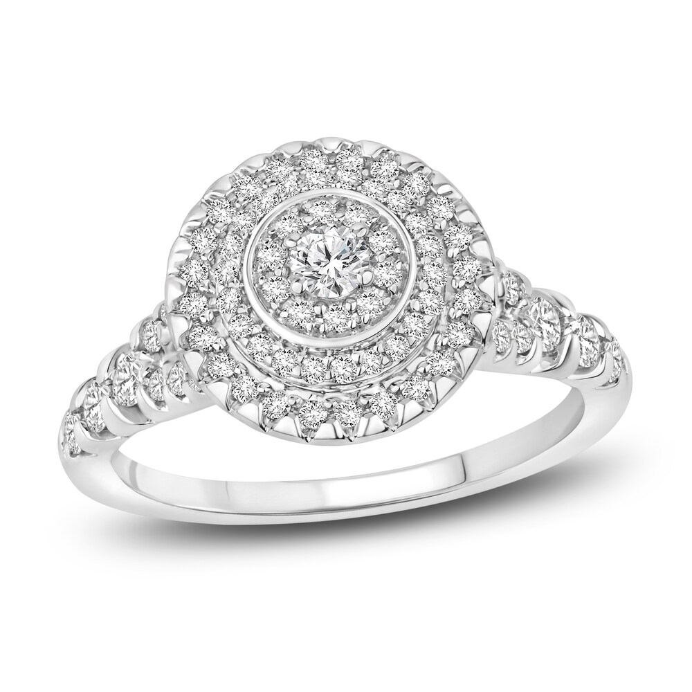Diamond Engagement Ring 3/4 ct tw Round 14K White Gold Wz7tiMOF