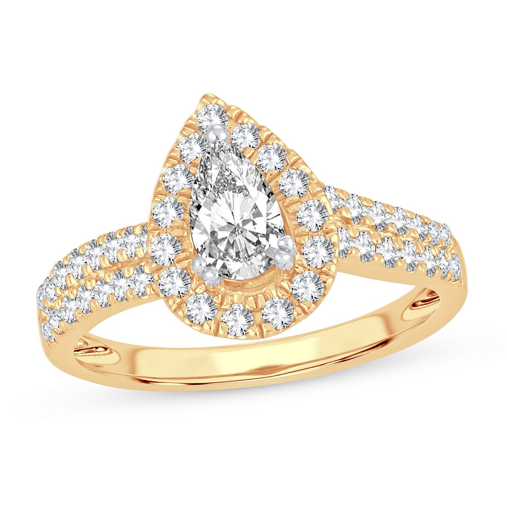 Diamond Ring 1 ct tw Pear-shaped 14K Yellow Gold X1x5mVwa
