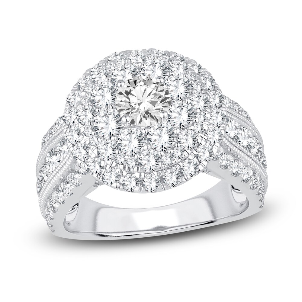 Diamond Engagement Ring 3 ct tw Round 14K White Gold X2j7fOHd