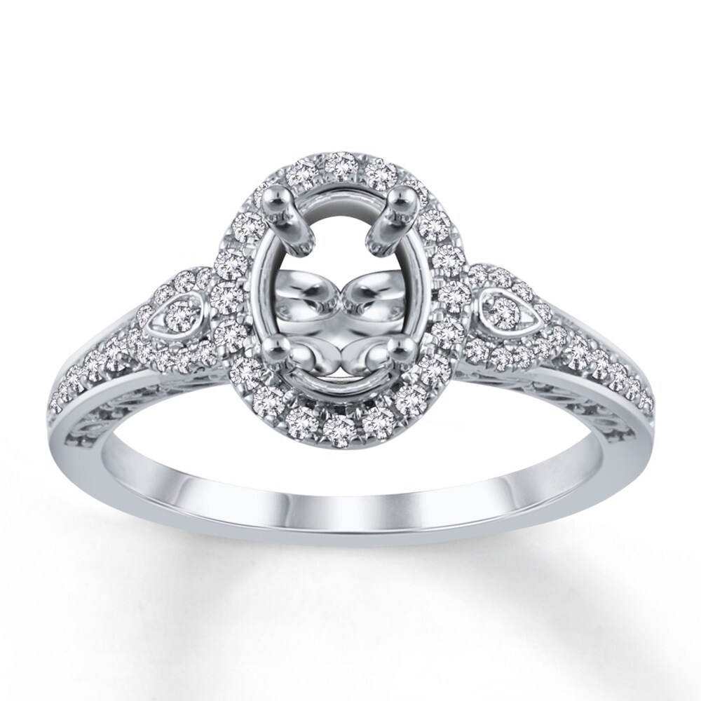 Diamond Ring Setting 1/3 ct tw Round-cut 14K White Gold XCsPGJ3u