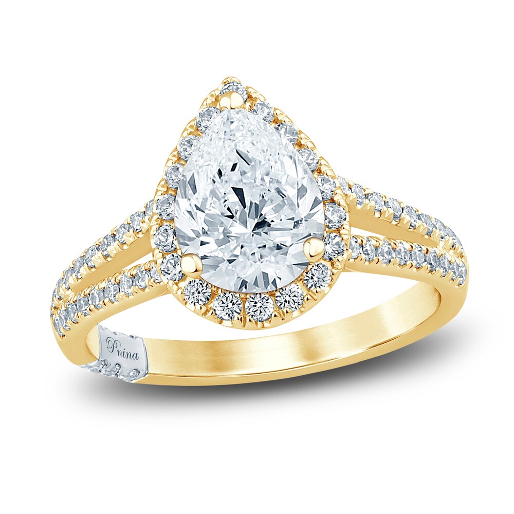 Pnina Tornai Lab-Created Diamond Engagement Ring 2-1/2 ct tw Pear/Round 14K Yellow Gold XE06mAUF