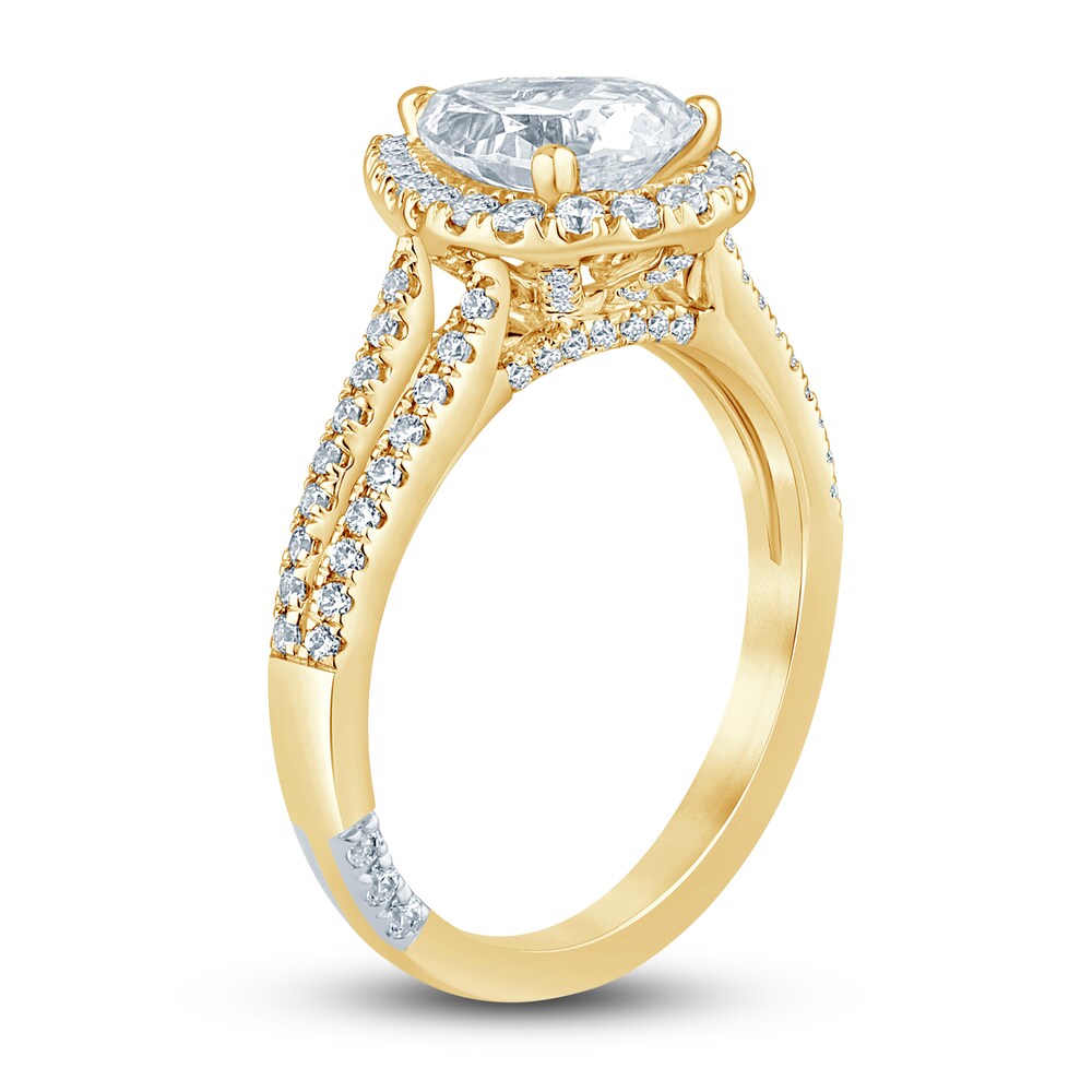 Pnina Tornai Lab-Created Diamond Engagement Ring 2-1/2 ct tw Pear/Round 14K Yellow Gold XE06mAUF