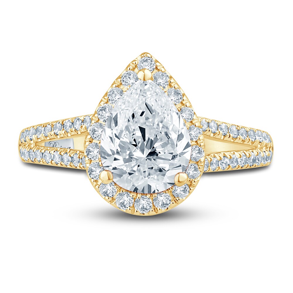 Pnina Tornai Lab-Created Diamond Engagement Ring 2-1/2 ct tw Pear/Round 14K Yellow Gold XE06mAUF