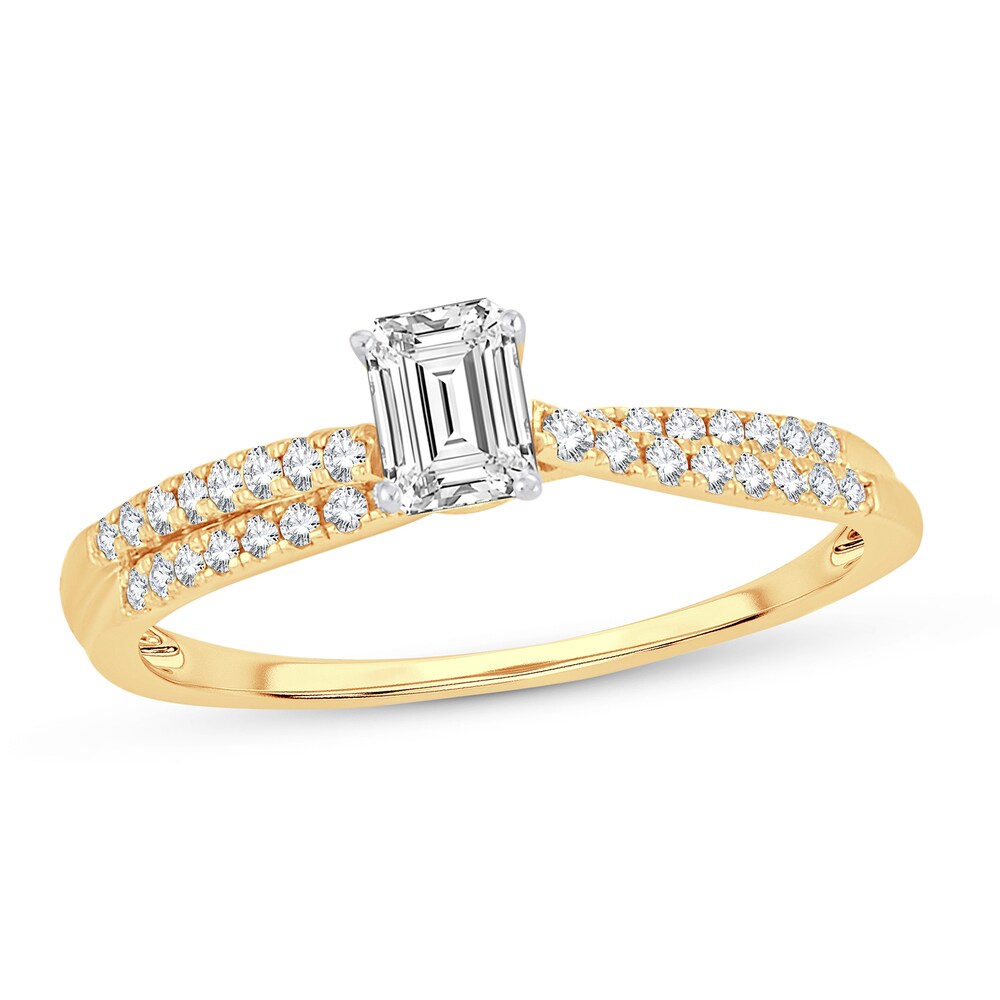 Diamond Ring 1/2 ct tw Emerald-cut 14K Yellow Gold XKJgF4j3