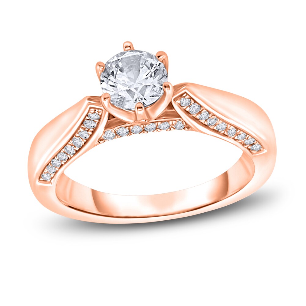 Diamond Engagement Ring 3/4 ct tw Round 14K Rose Gold XLaaoByH