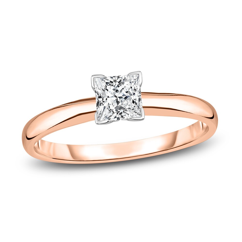 Diamond Solitaire Engagement Ring 1/4 ct tw Princess 14K Rose Gold (I2/I) XLjkrqKa