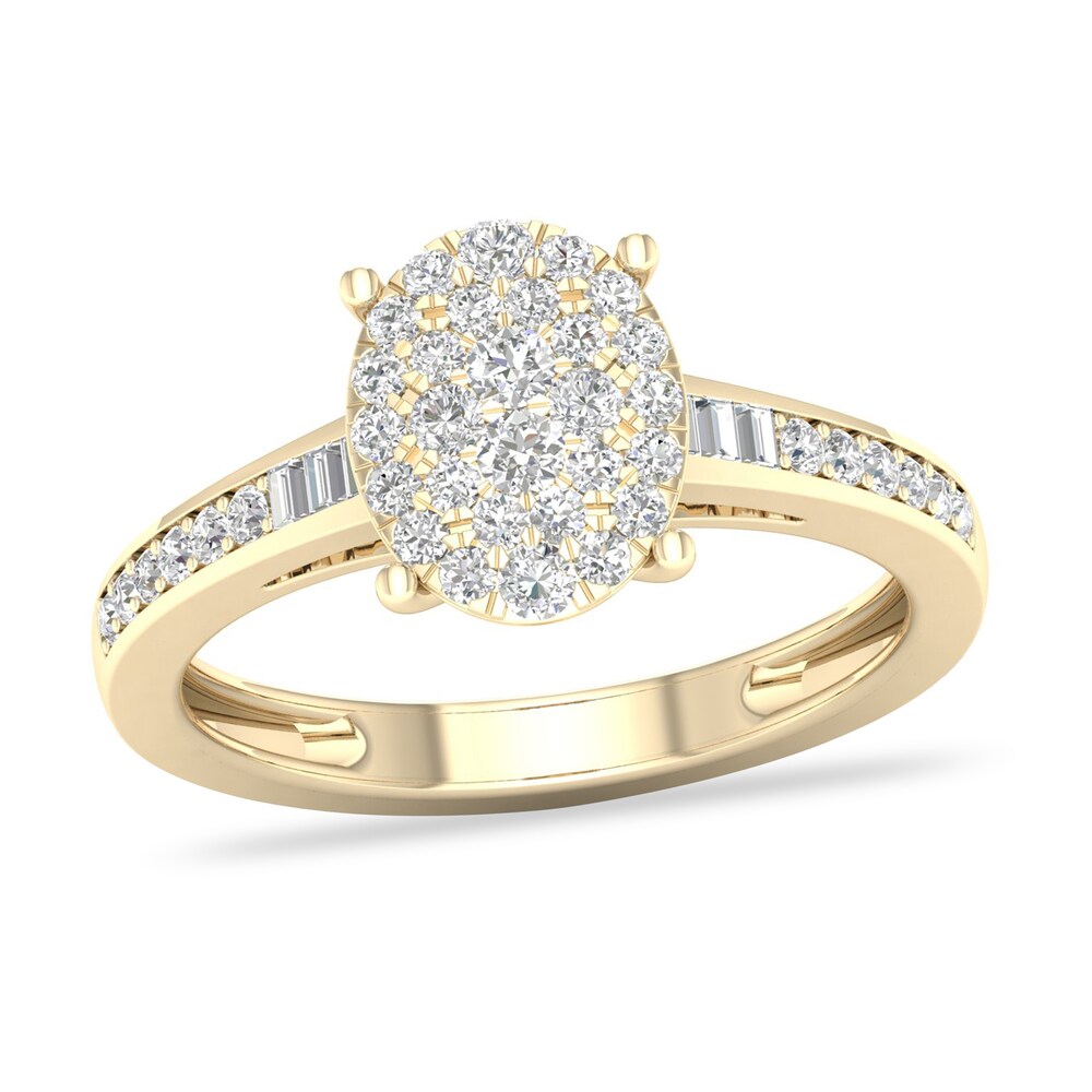 Diamond Ring 1/3 ct tw Baguette/Round-cut 14K Yellow Gold XNxRVfWX