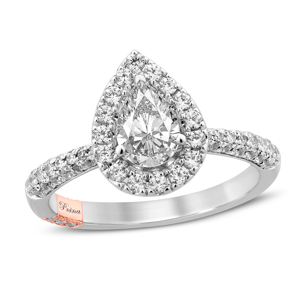 Pnina Tornai Ocean of Love Diamond Engagement Ring 1-3/8 ct tw Pear-shaped/Round 14K White Gold XOIGw8Br